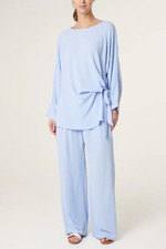 MADE IN ITALY LADIES SIDE KNOT CO-ORD SET BLUE ONE SIZE UK 8 - 16 REF R 