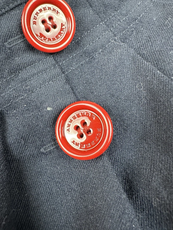 Burberry Girls Pleated A-Line Skirt Wool Blend Navy Blue, Red Buttons 152cm, 12Y — 第 4/4 张图片