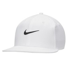 NIKE Pro Logo Embroidered Snapback Cap sz M/L Medium / Large White Dri-FIT Golf