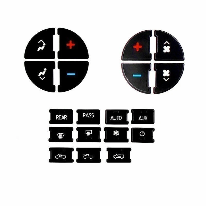 1x AC Button Repair Kit Decal Stickers Dash Replacement Fit 2007-2014 Chevy GMC - Image 4 of 4