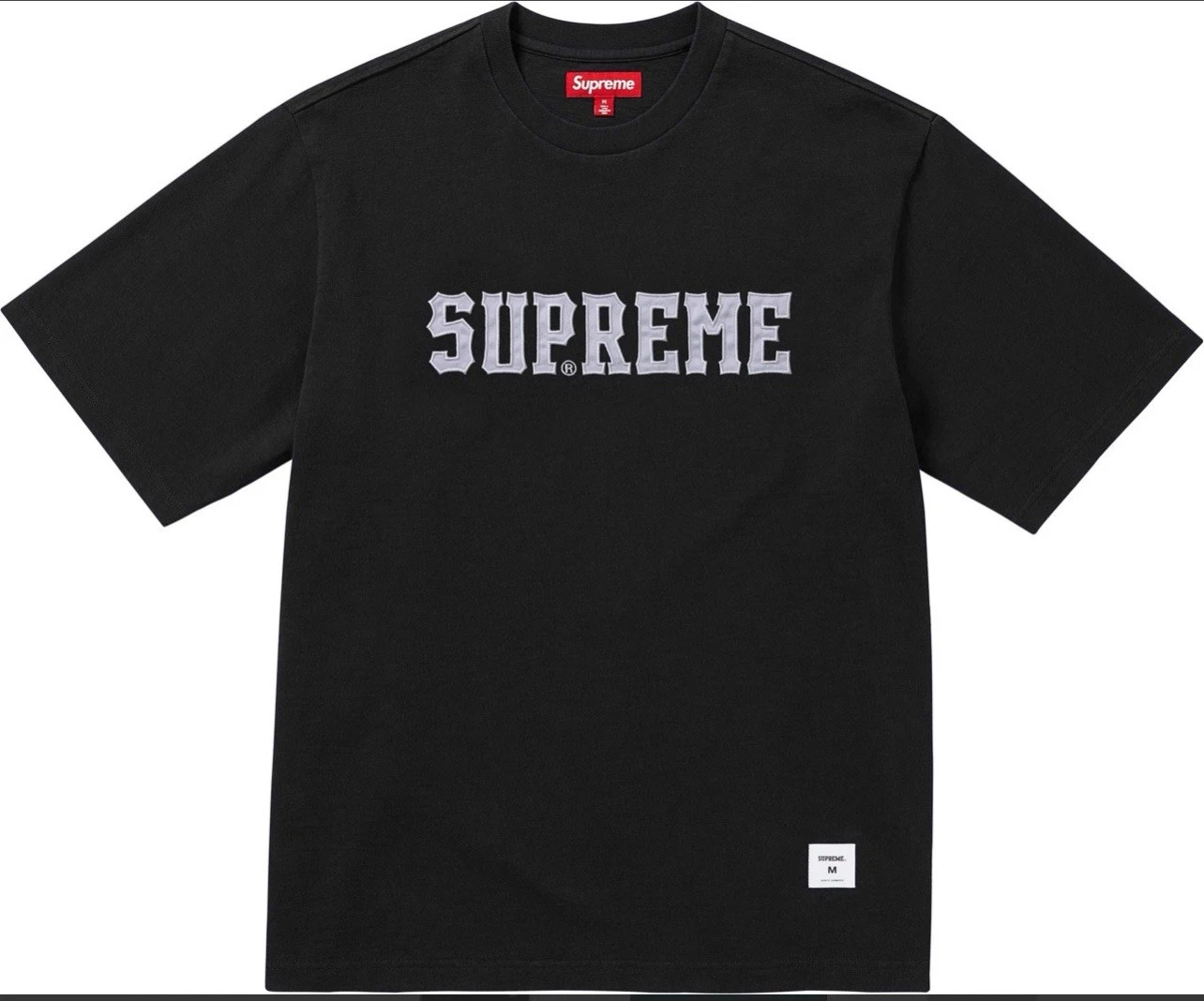Tee shirt Supreme Twill Applique Brodé   Marine   Taille XL Supreme Tee Shirt Style 