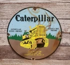 Vintage Caterpillar Tractors Porcelain Metal Advertising Sign