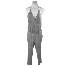 Lou & Grey Gray Crossover Front Sleeveless Cami Camisole Wrap Jumpsuit Romper S