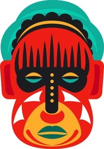 Tribal Tiki Totem African Mask Self Adhesive Vinyl Sticker