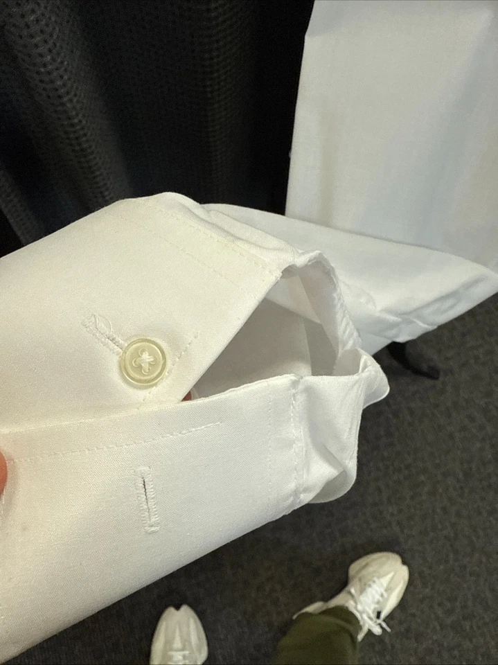 NEW White Wing Collar Button Down Tuxedo Shirt (Formal Events) - Image 4 of 4