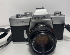 Minolta SRT-201 SLR 35mm Film Camera With Rokkor-x 50mm F 1.7 Lens Untested