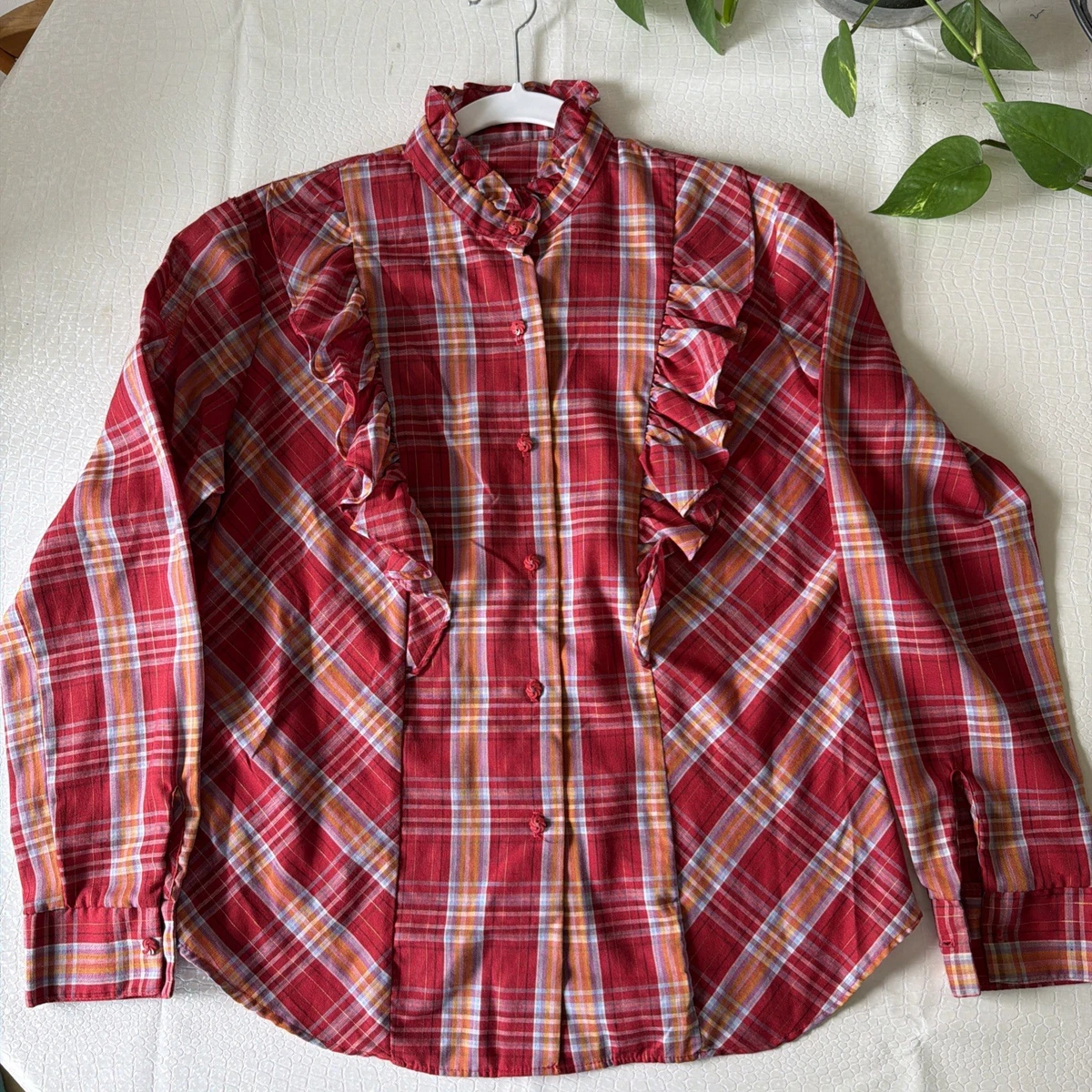Vintage Ruffle Blouse In Vintage Tops & Blouses For Women for sale