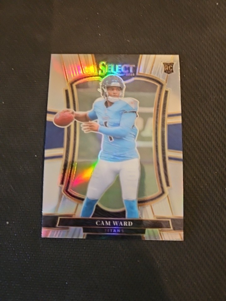 2025 Panini Select Football Cam Ward Silver Prizm Rookie #126 Premier Titans