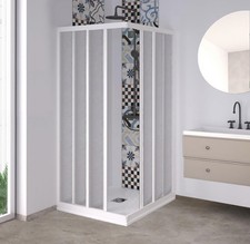 Cabina doccia ad angolo con lastra acrilica e profilo in alluminio cm.80x80