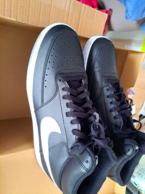 Nike Court Vision Lo NN Herren Sneaker Low Top Schnürung Schwarz/Weiß EU 44 UK 9