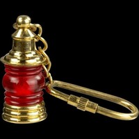 Nautische Messing Laternenform Rot SchlüSselanhäNger Keyring Key Fob @Us