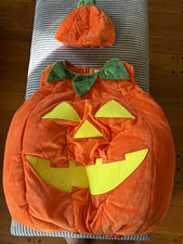 Pottery Barn Kids Padded Pumpkin Jack-O-Lantern Costume Complete Outfit 7/8