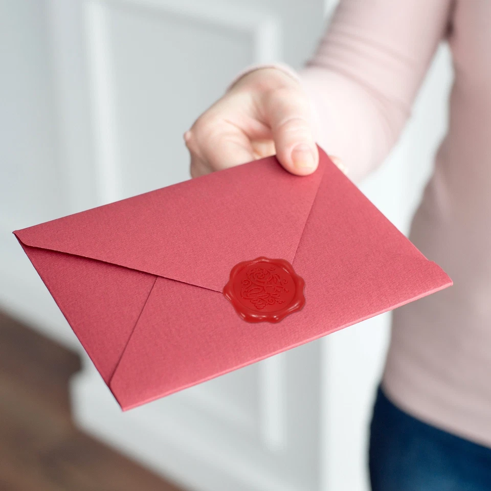 Adesivos de vedação de cera, 12 peças adesivo rosa autoadesivo em relevo para envelope, rosa - Imagem 3 de 4