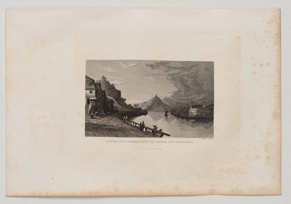C. FROMMEL (1789-1863), Insel Nonnenwerth mit Kloster und Rolandseck, Sst. - Bild 2 von 4