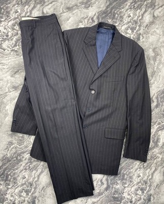 Burberry Suit 2 Piece Wool Striped Blazer And Pants 3 Buttons Men