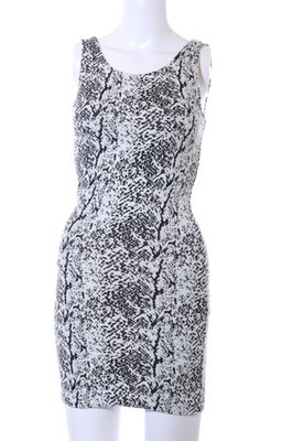 H&M DIVIDED Bleistiftkleid Damen Kleid Gr. DE 32 weiß-schwarz Elegant