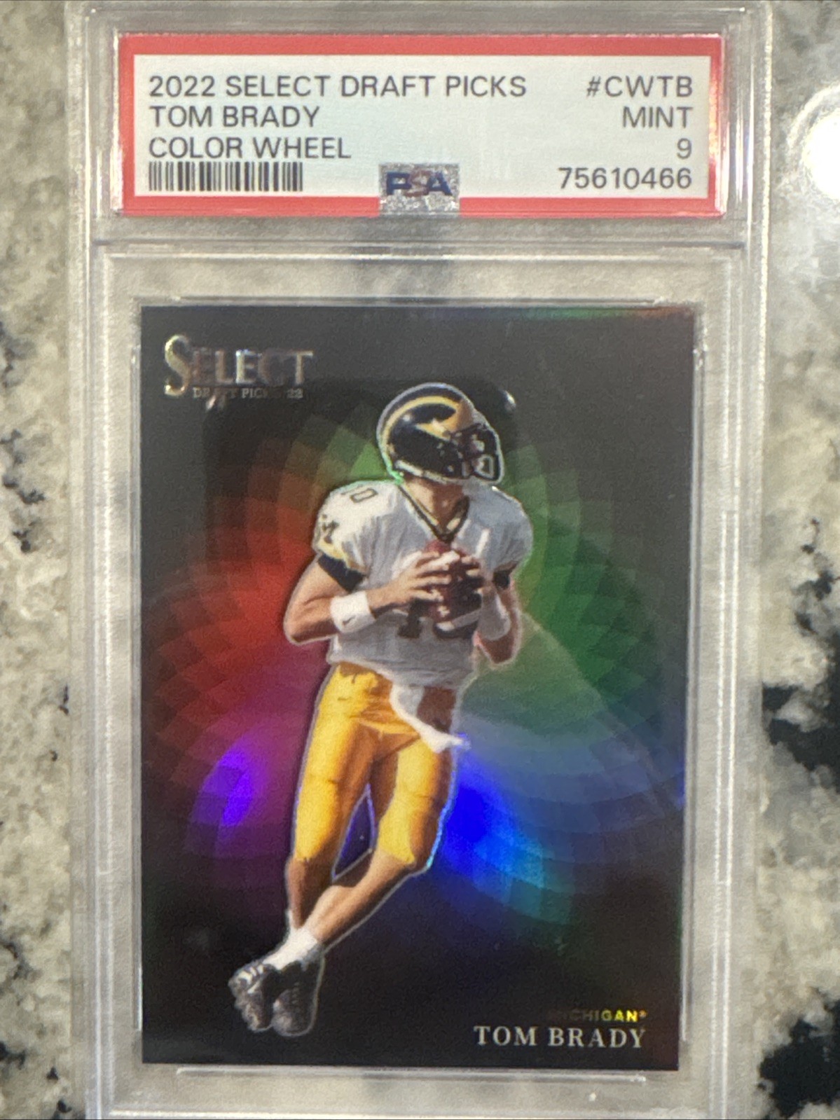 2022 Select Draft Picks Tom Brady Color Wheel Case Hit PSA 9