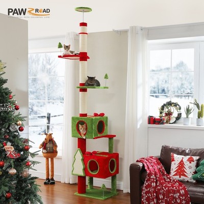 PAWZ Road Adjustable Tall Floor to Ceiling Cat Tree Tower Scratching Post & Toys