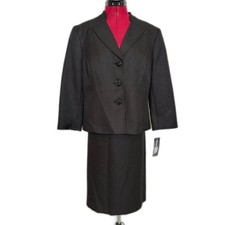 NWT Evan Picone Skirt Suit Womens Size 14 Bla...