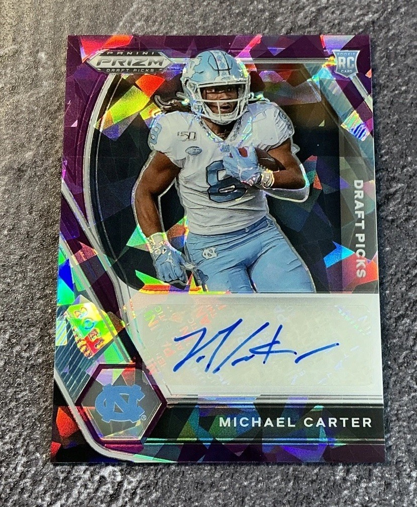 Michael Carter Panini Prizm Draft Picks Draft Picks Autographs #MCA Purple Ice
