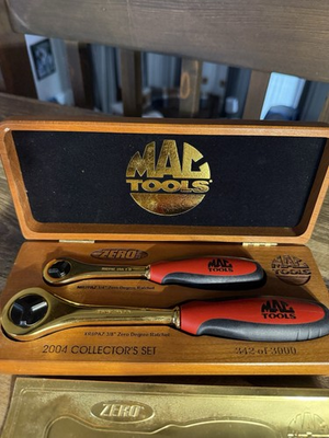 #ad #ad 2004 MAC TOOL 24K GOLD PLATED 3 8”AND 1 4” DEGREE ZERO TURN RATCHET SET #342 $129.60