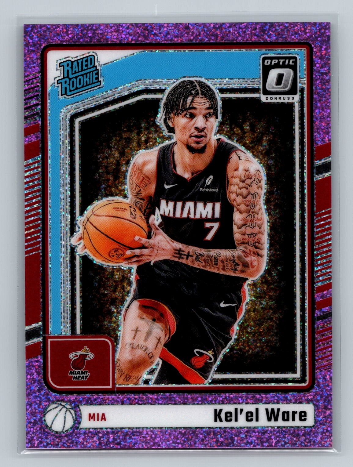 Kel'el Ware 2024-25 Donruss Optic #280 Pink Glitter Prizm /275 Rookie Heat