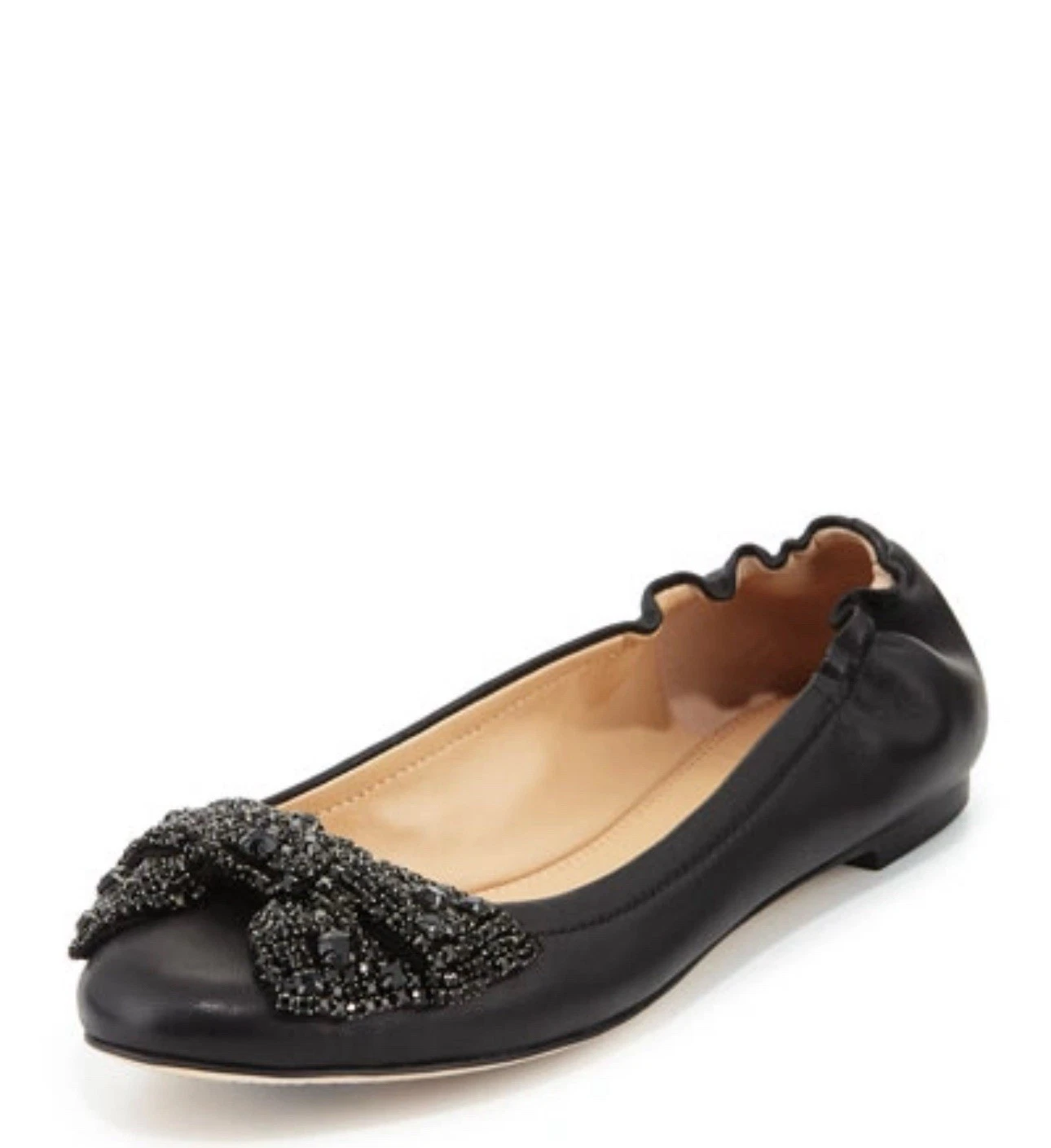 Tory Burch Black Suede Bonneville Ballet Flat Size: 8M