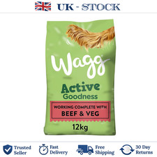 Wagg Active Goodness Complete Dry Adult Dog Food Beef & Veg 12kg - For All 1.08 per kilo