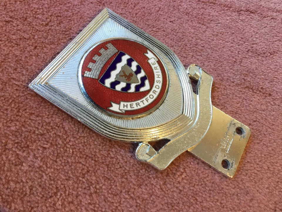 VINTAGE CAR BADGE.( J.R.GAUNT , Hertfordshire County Shield Car Badge.) - Image 3 of 4