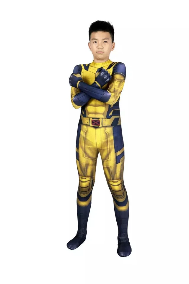 Niños Wolverine Juegos con disfraces Mono Deadpool 3 Cos Niños Body Disfraz de Halloween Foto 4 de 4