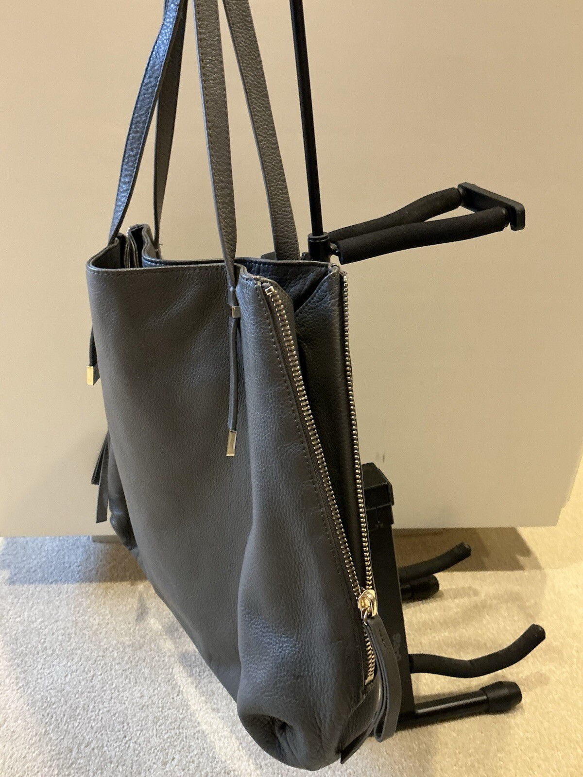 Joie Leather Hobo Side Zip Tote Bag-Grey-Excellen… - image 3