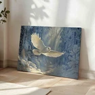 White Owl Oil painting Printed on canvas,Wall Art Vintage Decor,Holiday Gifts,02 – Canvas Printing