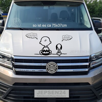 Aufkleber Snoopy Charly Ca 60x43cm S086TW Wunschtext Wohnmobil