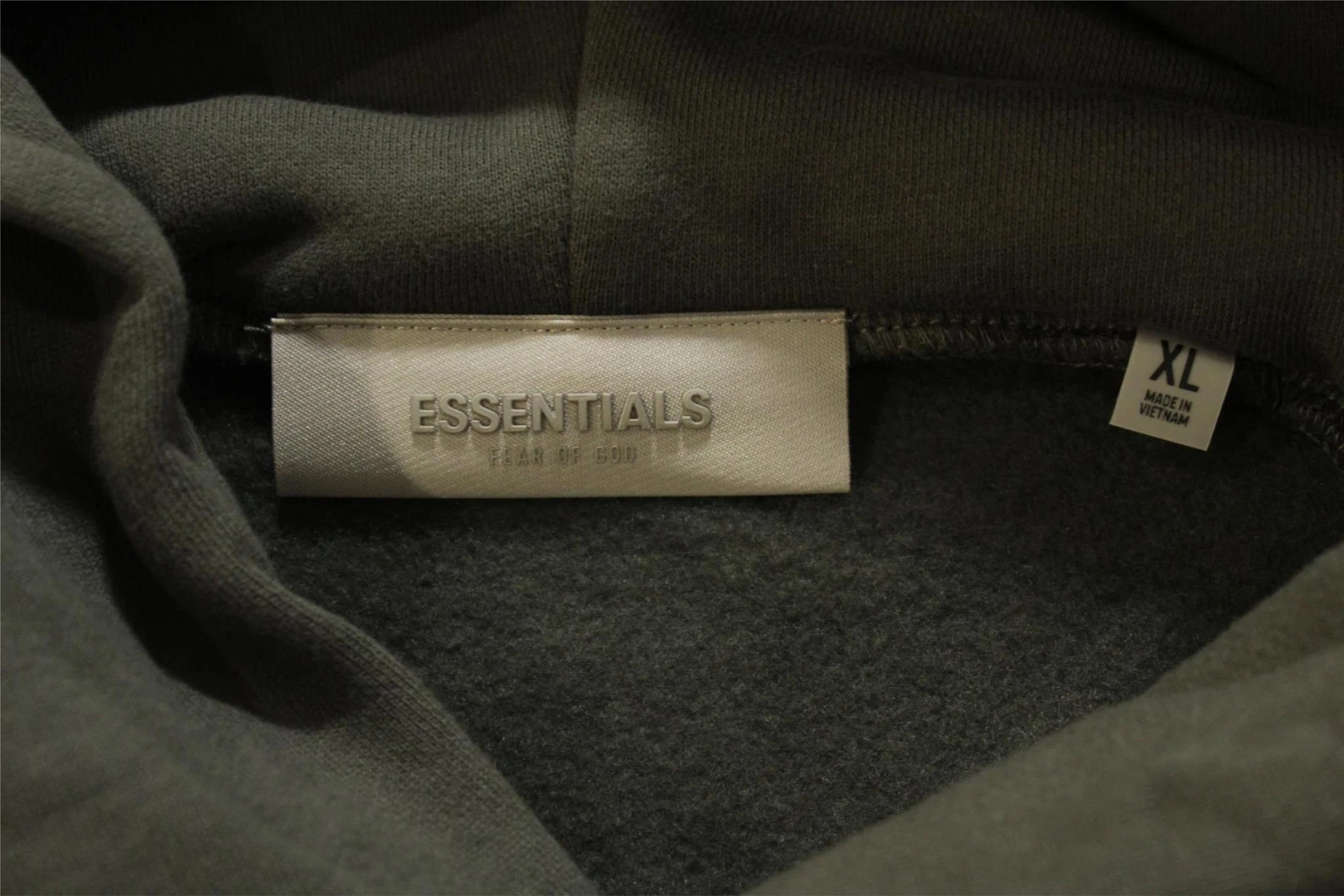 Felpa con cappuccio Essentials Fear Of God uomo SS'23 stampa logo tonale MP7 off nera taglia XL
