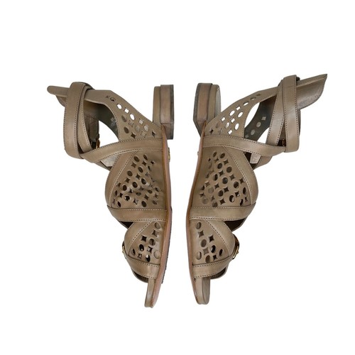 Prada Tan Leather Ankle Strap Gladiator Sandals women’s size 36.5 - Picture 5 of 8