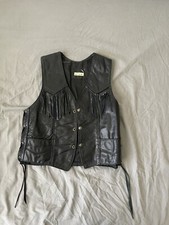 Unisex Children  s 80  s Vintage Western Leather Vest Made In Mexico