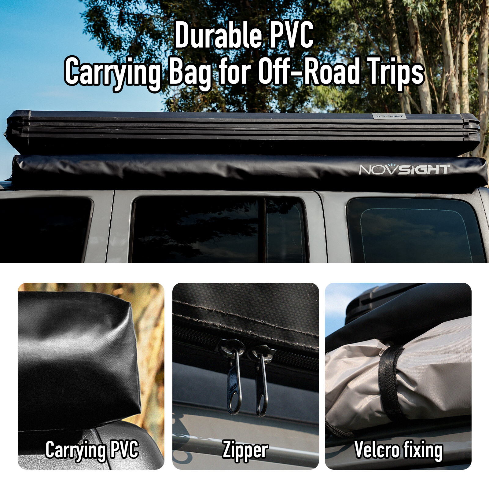 Car Side Awning SUV Truck Rooftop Tent Sunshade Travel Outdoor Camping 6.5x8.2ft