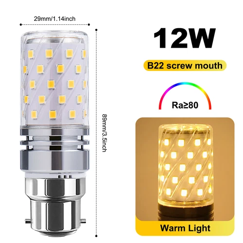 LED Corn Bulb E27 E14 B22 E12 B15 E17 12/16W 2835 60/80SMD Globe Lamp Spot Light - Picture 29 of 63