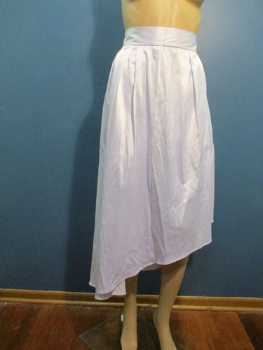Plus Size 1X white NWT HI LO HEM SATIN LIKE SKIRT by BLUSH - Picture 2 of 4