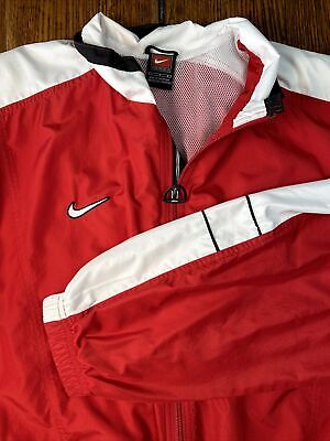 Men's Nike Red And White Rain Jacket With Pockets L Large No Men's Nike Red And White Rain Jacket With Pockets L Large No