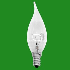 100x 25W Clear Bent Tip Candle Dimmable Light Bulb SES E14 Small Edison Screw