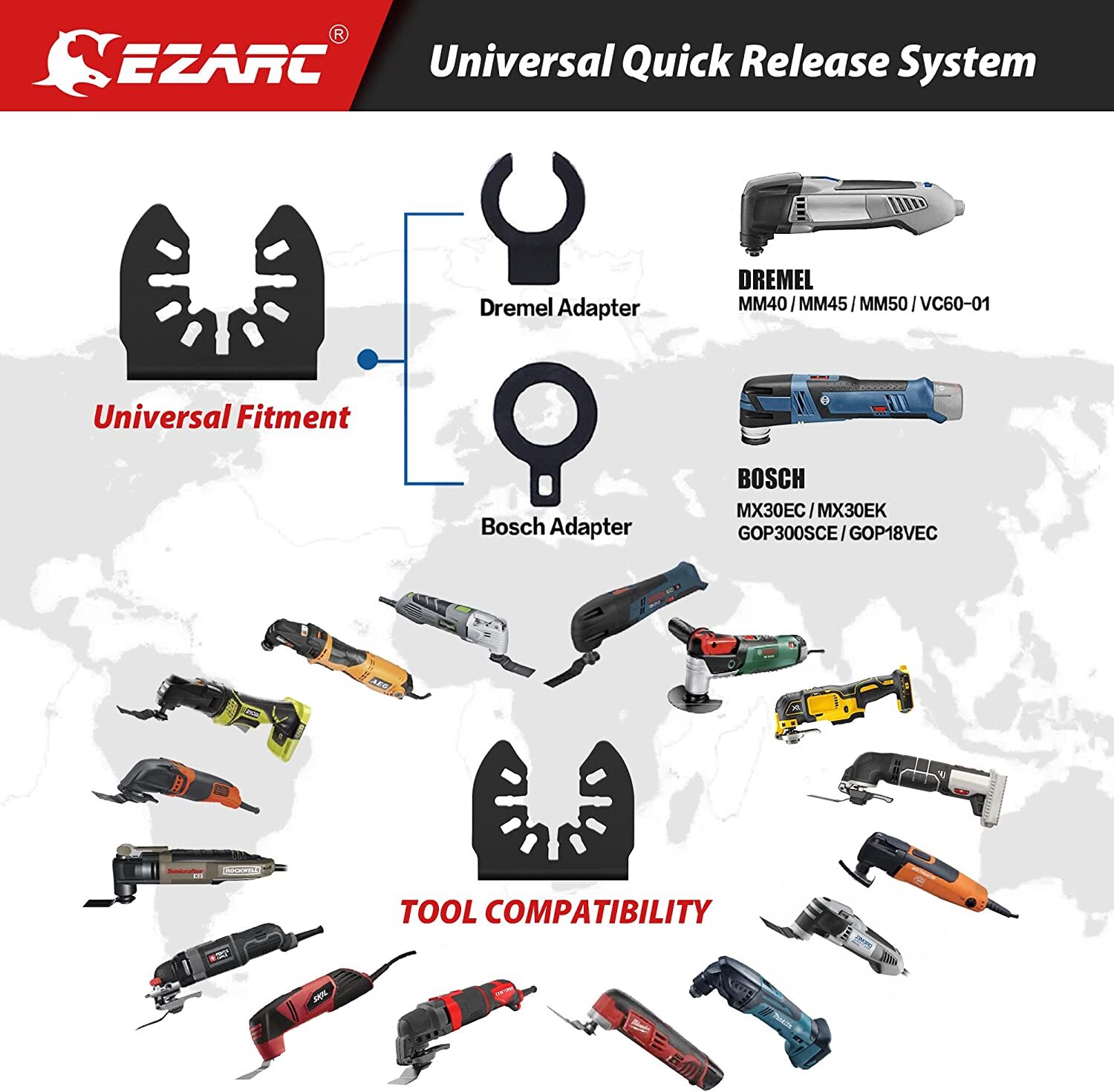 EZARC Oscillating Extended Saw Blades Titanium Multitool Blade for