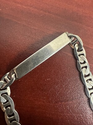 9 Inch Sterling Silver ID Bracelet 15.56 Grams Gucci Link Style | eBay