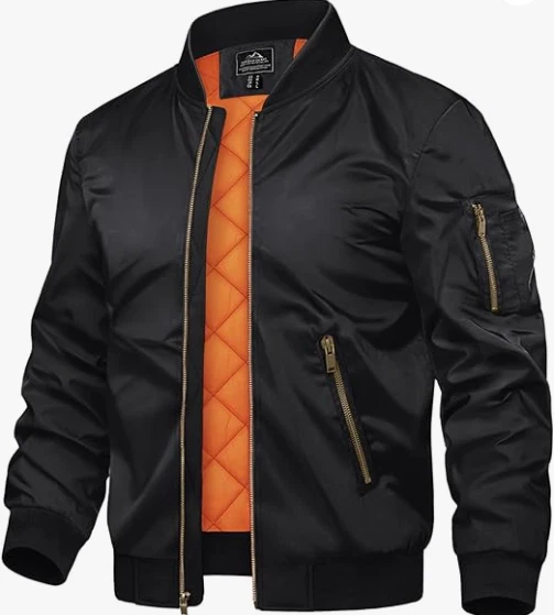 NEW TACVASEN Men's Black Padded Full Zip Casual Jacket Size XL
