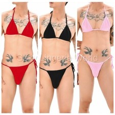 Men Bra Underwear Lingerie Set Sexy Panties Bikini Thong String Sissy Crossdress