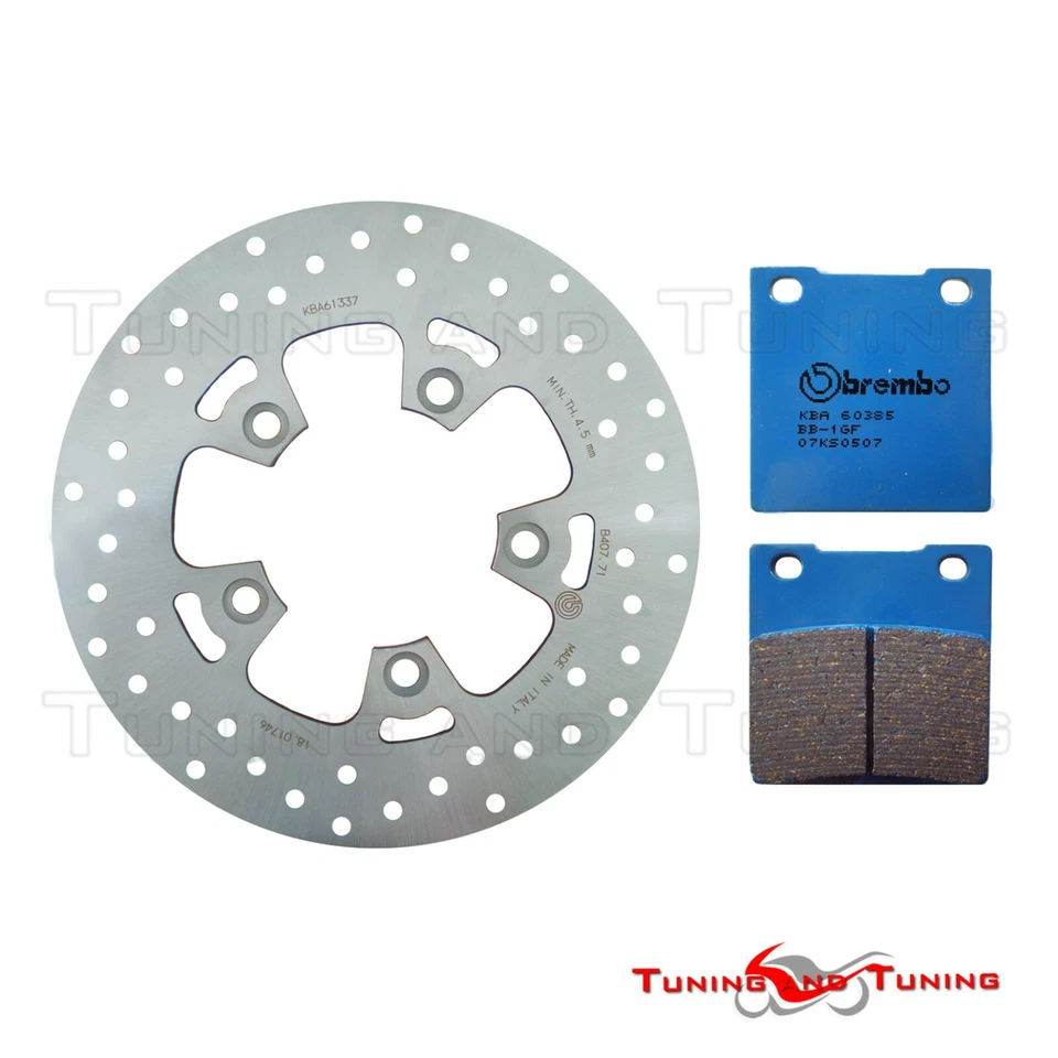 Disque frein arriere+plaquettes CC BREMBO POUR SUZUKI SV 650/S 1999-2000>2002 - Photo 1/1