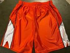 New Alleson Dazzle Cloth Shorts,Orange Body-Black/White Trim, 9"Inseam,  Adult S