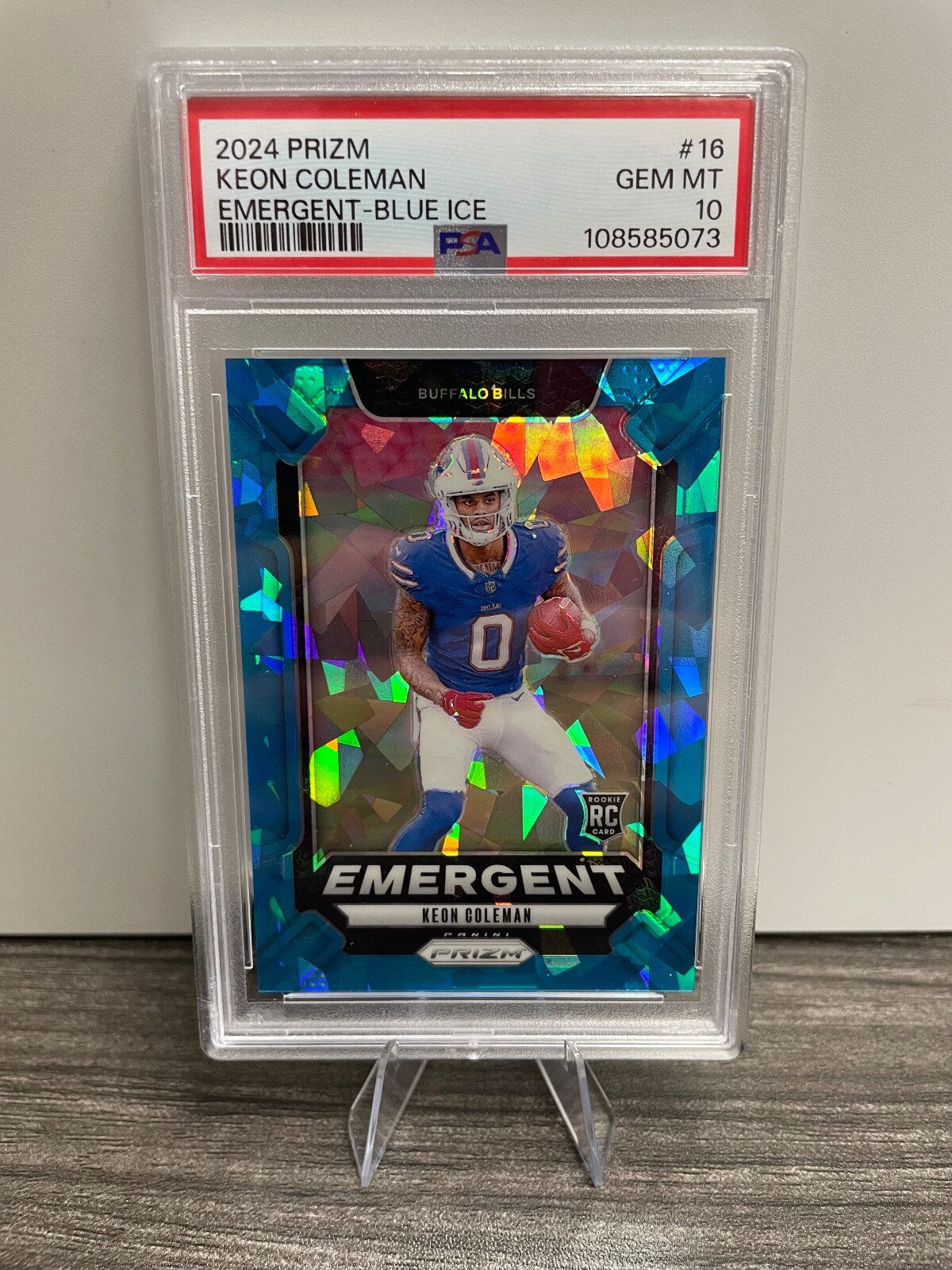 2024 Panini Prizm - Emergent Keon Coleman #16 Blue Ice /99  Prizm (RC)