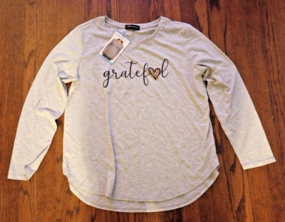 NWT Women's Grey State of MINE Long Sleeve Grateful Tee Size L