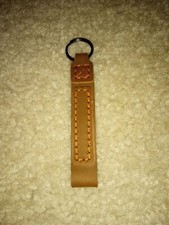 Fashion Leather Brown Key Chain Nice Stitching 4" Total Length